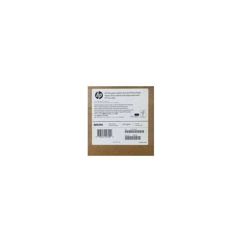 HP PAPEL INYECCIÓN DE TINTA  FOTOGRÁFICO SATINADO, 610 MM X 30.5 M, 235GR,24" MÁXIMA ABSORCIÓN DE TINTA, SECADO RÁPIDO (Q8920A)